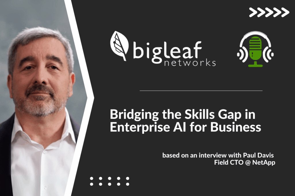 Paul Davis, Field CTO at NetApp, discussing how to bridge the enterprise AI skills gap